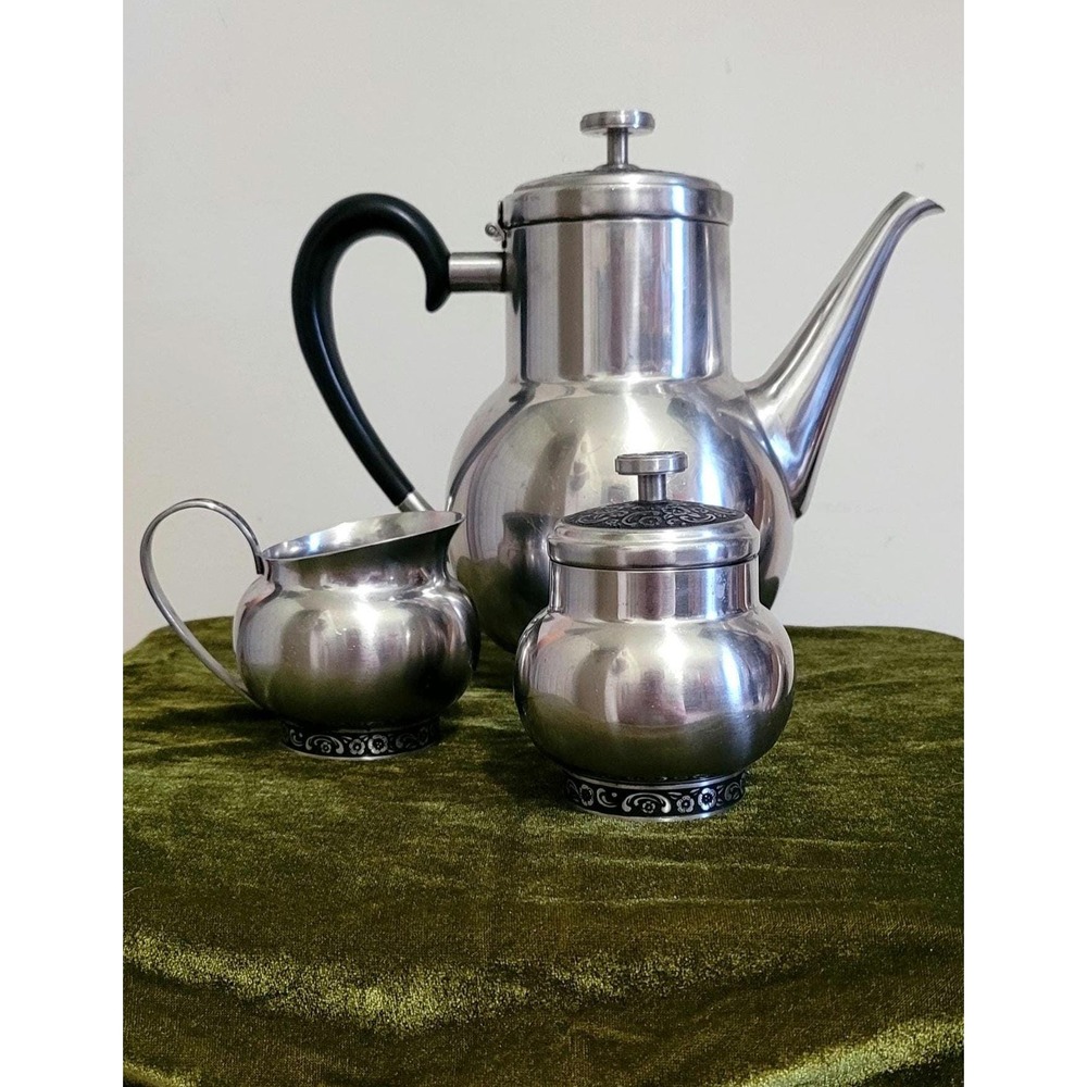 MCM Oneida Stainless Japanese Tea Set